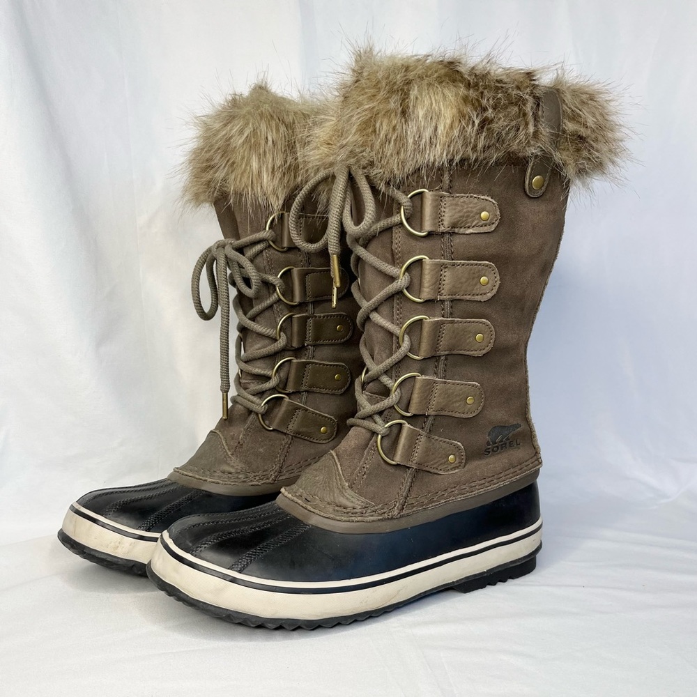 Sorel Joan of Arctic Tall Waterproof Suede Winter Snow Boots Size 10.5